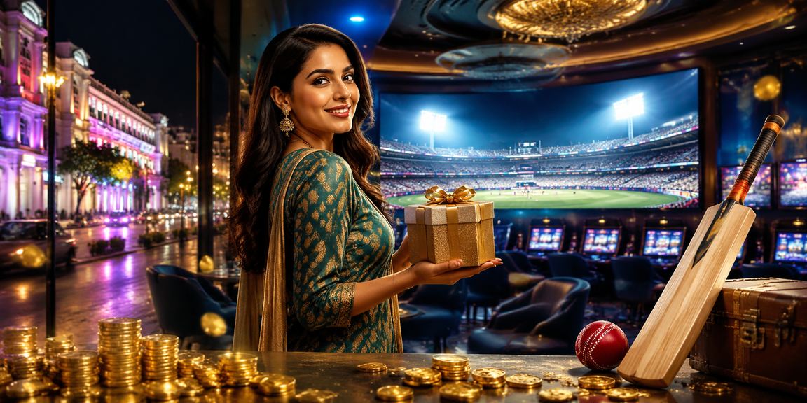 Cricket bat and ball with audience cheering